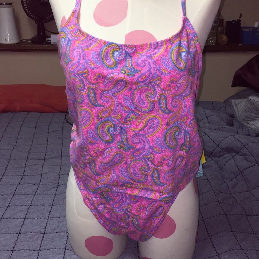 Tankini 60's Paisley Print Size Lg BNWT
